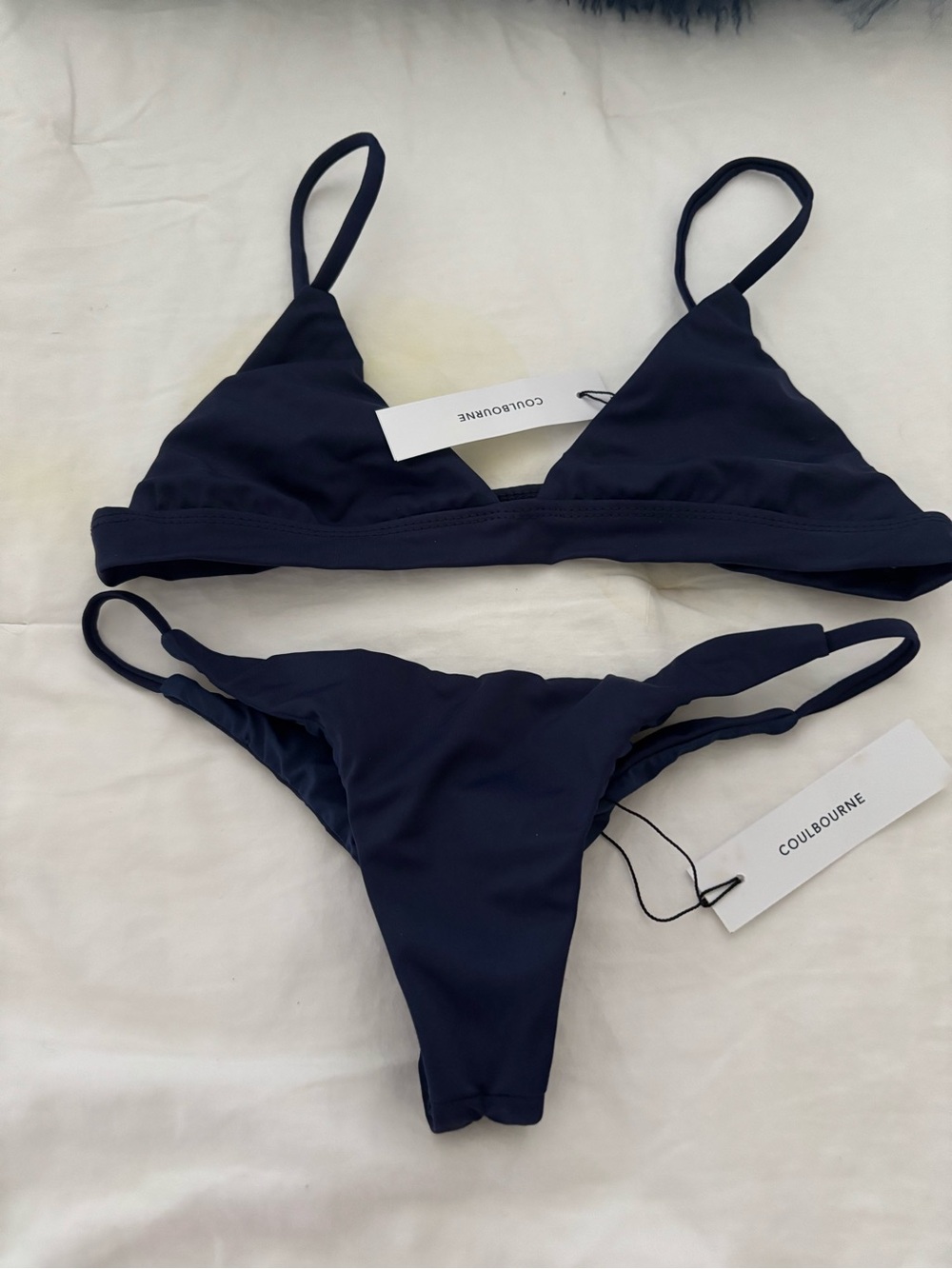 Coulburne NWT  Navy Triangle Two-Piece Bikini Set